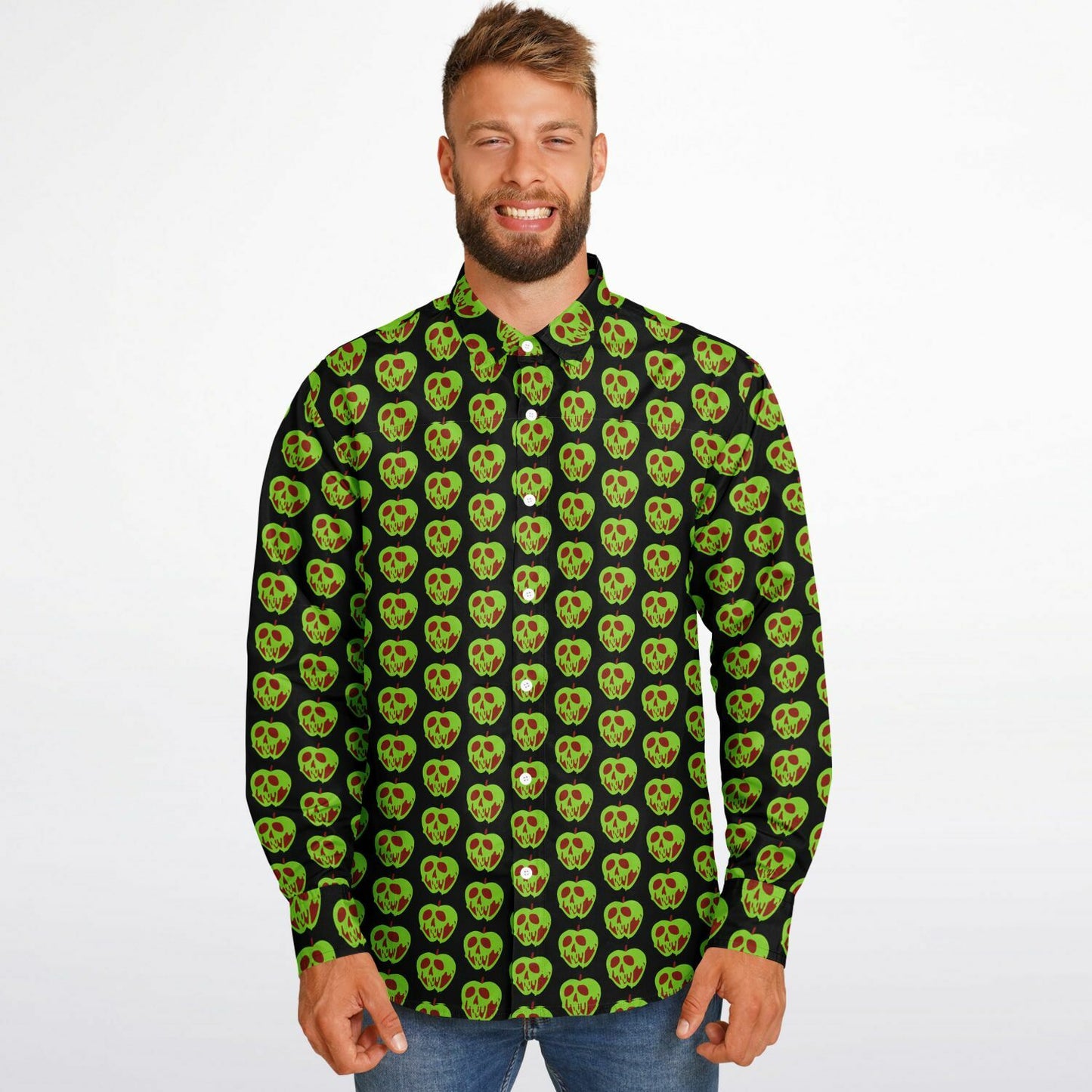 Evil Apple Long Sleeve Button Down Shirt