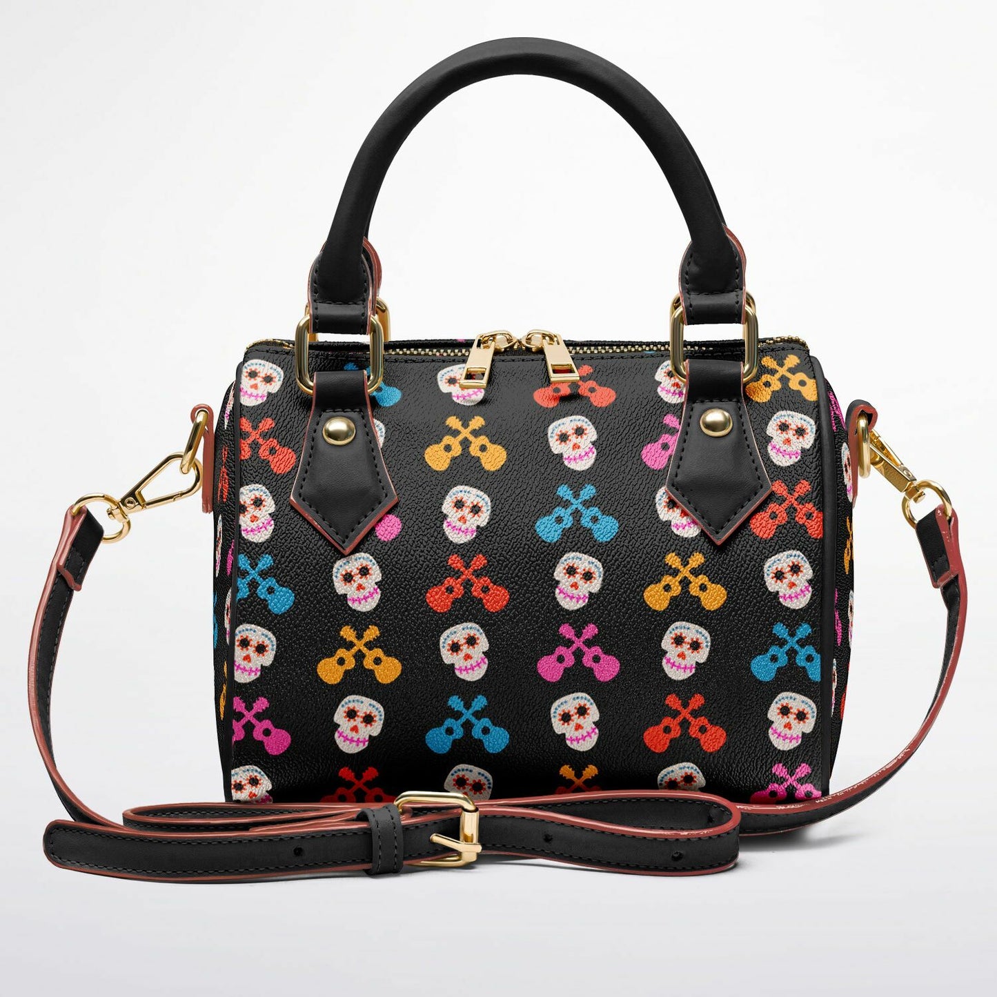 Skulls & Guitars Crossbody Handbag
