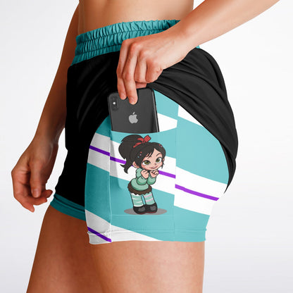 Glitch Girl Double Layer Pocket Shorts