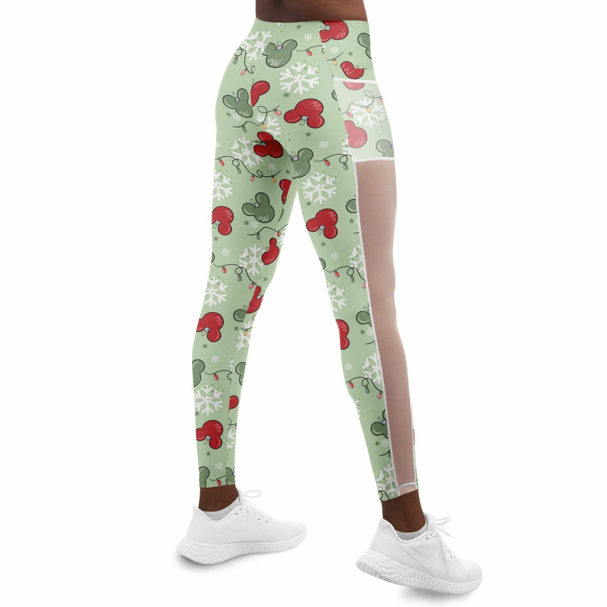 Christmas Lights Mesh Pocket Leggings
