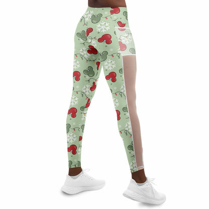 Christmas Lights Mesh Pocket Leggings