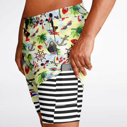 Pirates Men's Double Layer Pocket Shorts