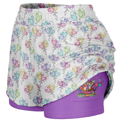 Birthday Balloons Double Layer Pocket Shorts