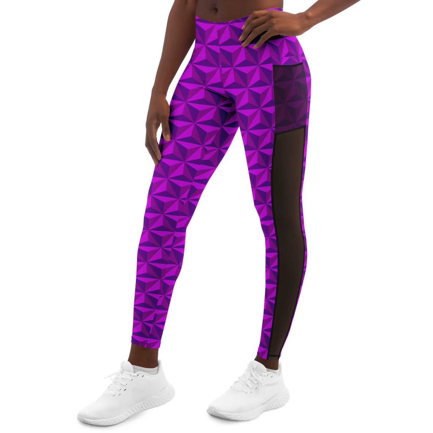 Pink Spaceship Earth Mesh Pocket Legging