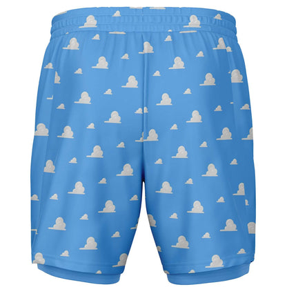 Toy Collection Cloud Wallpaper Men's Double Layer Pocket Shorts