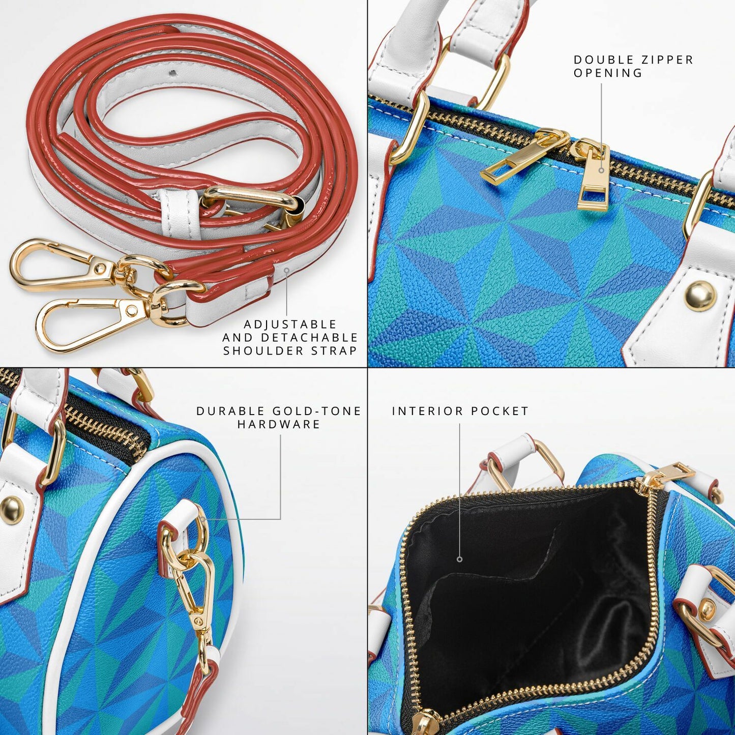 Blue Spaceship Crossbody Handbag