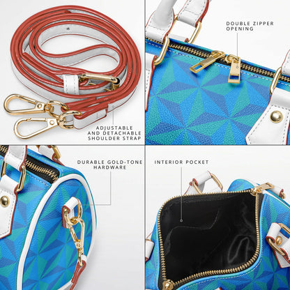 Blue Spaceship Crossbody Handbag