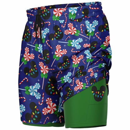 Peppermint Men's Double Layer Pocket Shorts