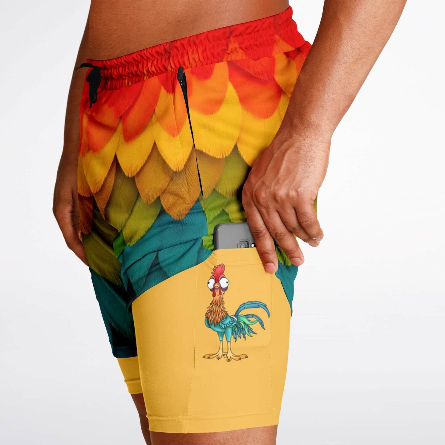Crazy Bird Men's Double Layer Pocket Shorts
