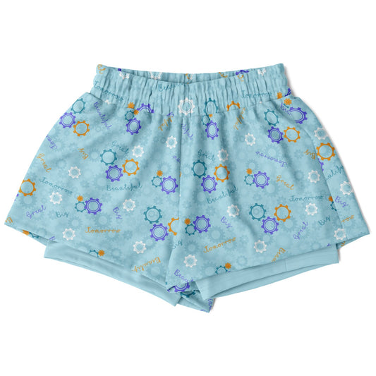 Blue Carousel Collection Double Layer Pocket Shorts