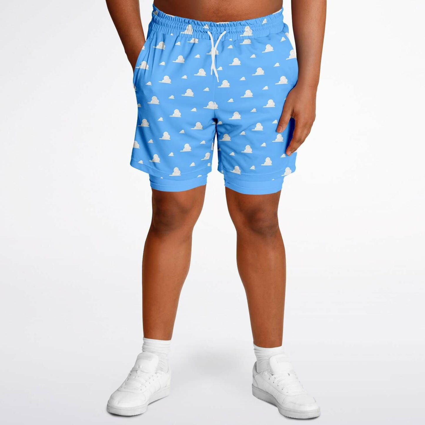 Toy Collection Cloud Wallpaper Men's Double Layer Pocket Shorts