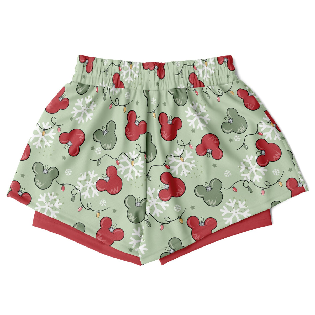 Christmas Lights Double Layer Pocket Shorts
