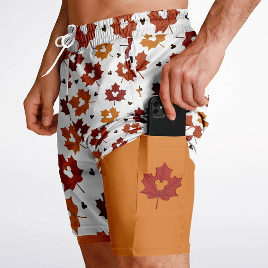 Leaf Collection Light Men's Double Layer Shorts