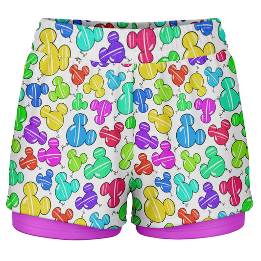 Party Balloons Double Layer Pocket Shorts