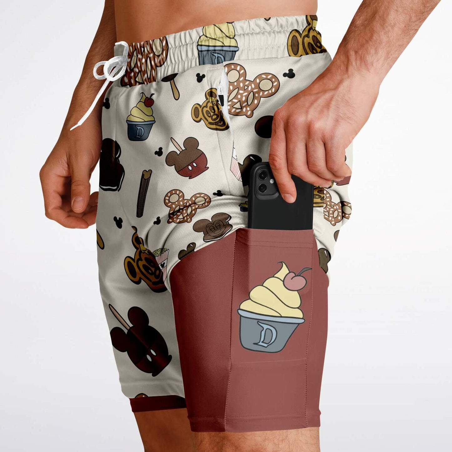 Snacks Men's Double Layer Pocket Shorts