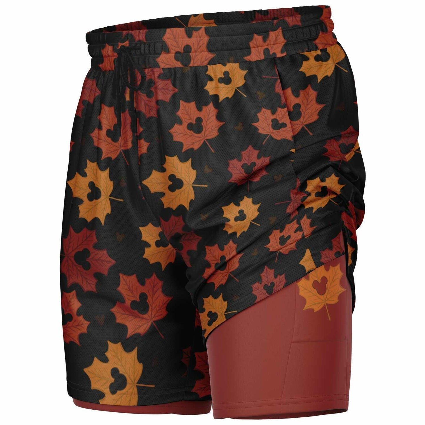 Leaf Collection Men's Double Layer Pocket Shorts - Dark