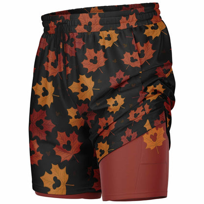 Leaf Collection Men's Double Layer Pocket Shorts - Dark