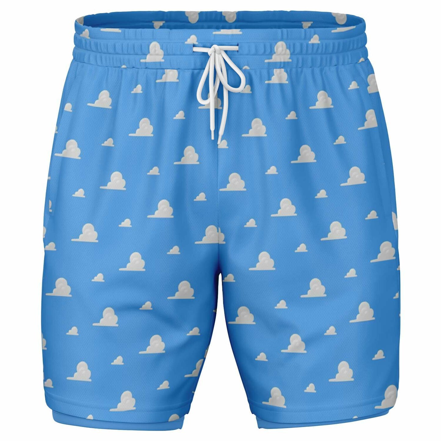Toy Collection Cloud Wallpaper Men's Double Layer Pocket Shorts