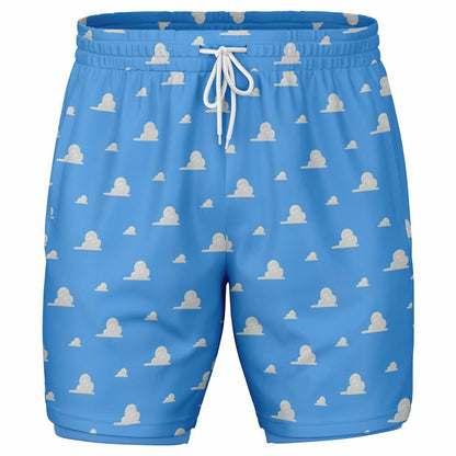 Toy Collection Cloud Wallpaper Men's Double Layer Pocket Shorts