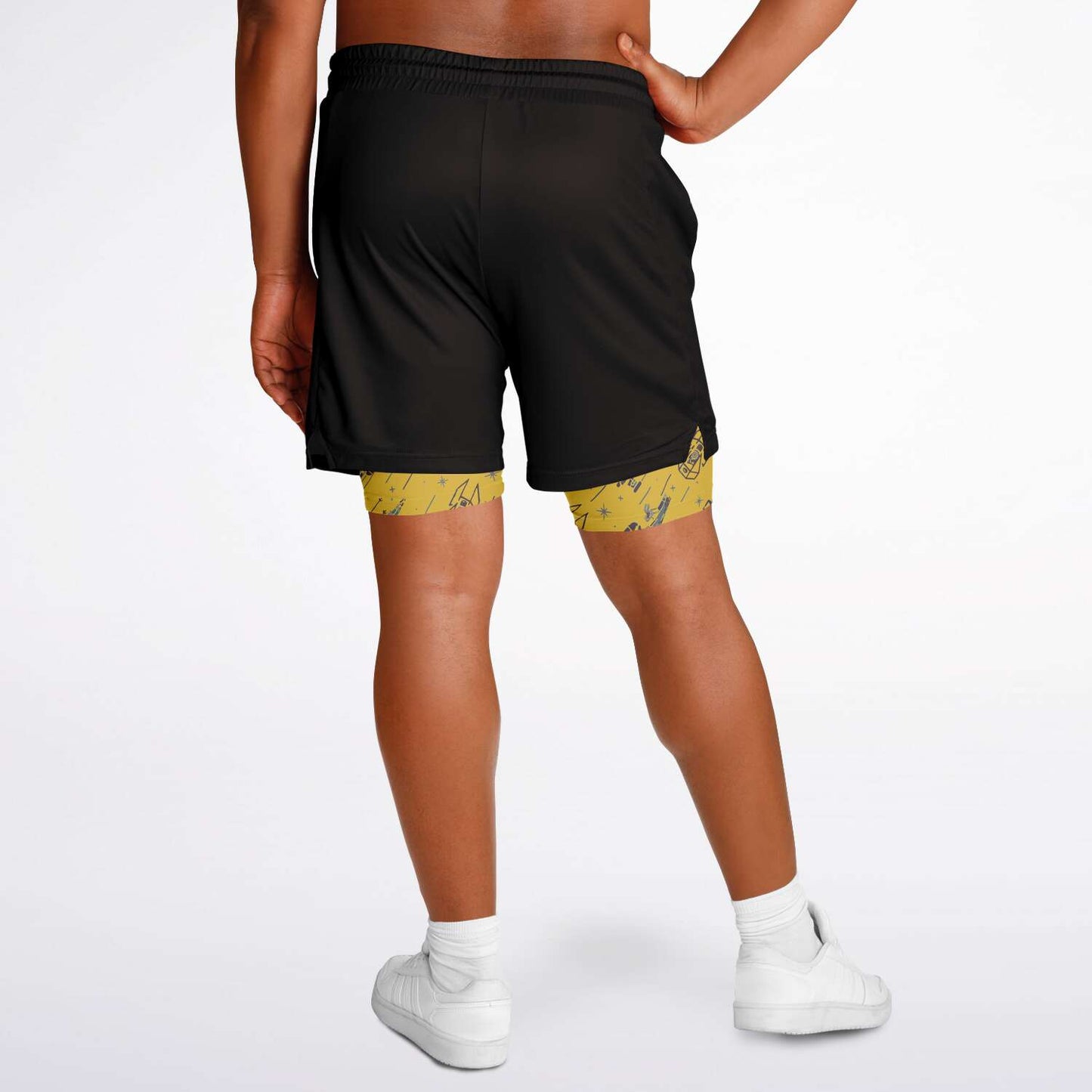 Men's Star Ship Double Layer Pocket Shorts - Gold