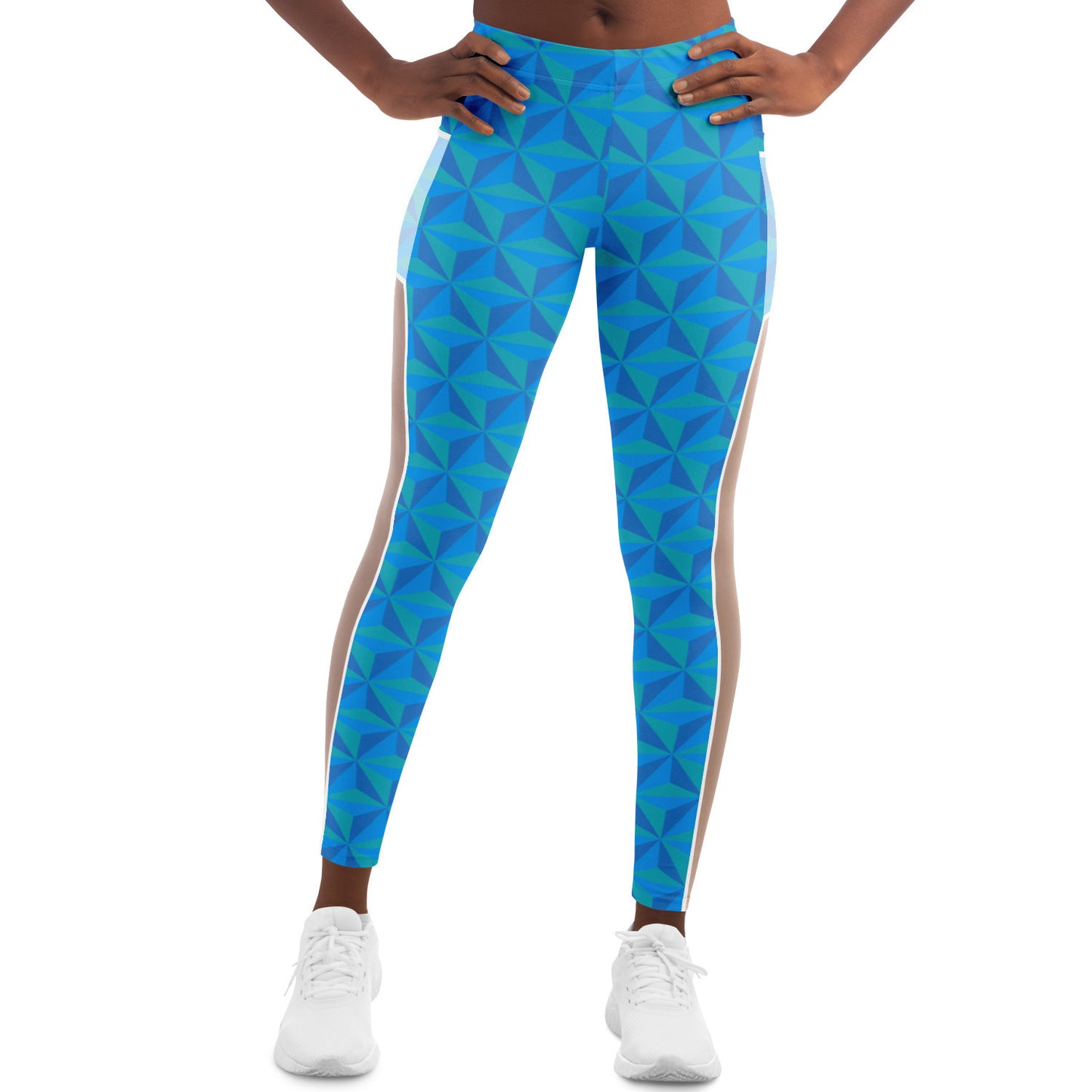 Blue Spaceship Earth Mesh Pocket Legging