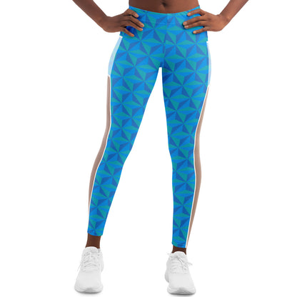 Blue Spaceship Earth Mesh Pocket Legging