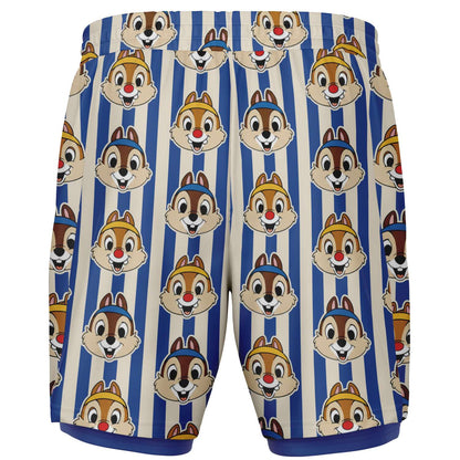 Running Chipmunk Men's Double Layer Pocket Shorts