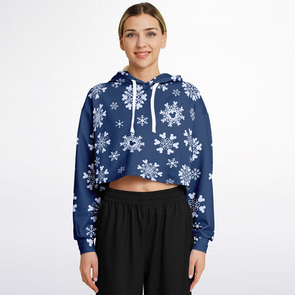 Snowflakes Cropped Hoodie
