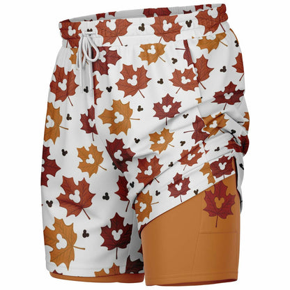 Leaf Collection Light Men's Double Layer Shorts