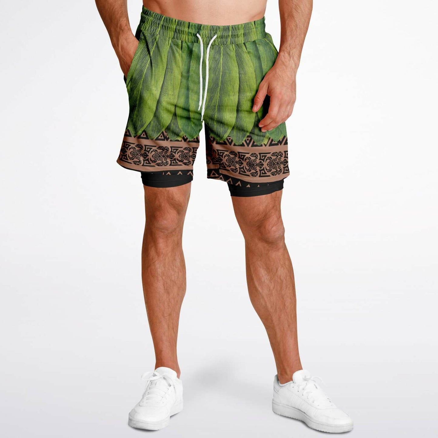 Hawaiian Tattoo Men's Double Layer Shorts