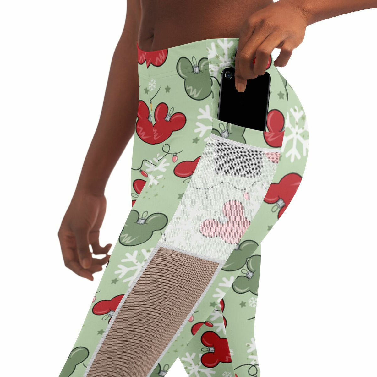 Christmas Lights Mesh Pocket Leggings