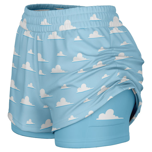 Cloud Wallpaper Double Layer Pocket Shorts