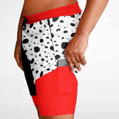Dalmation Men's Double Layer Pocket Shorts