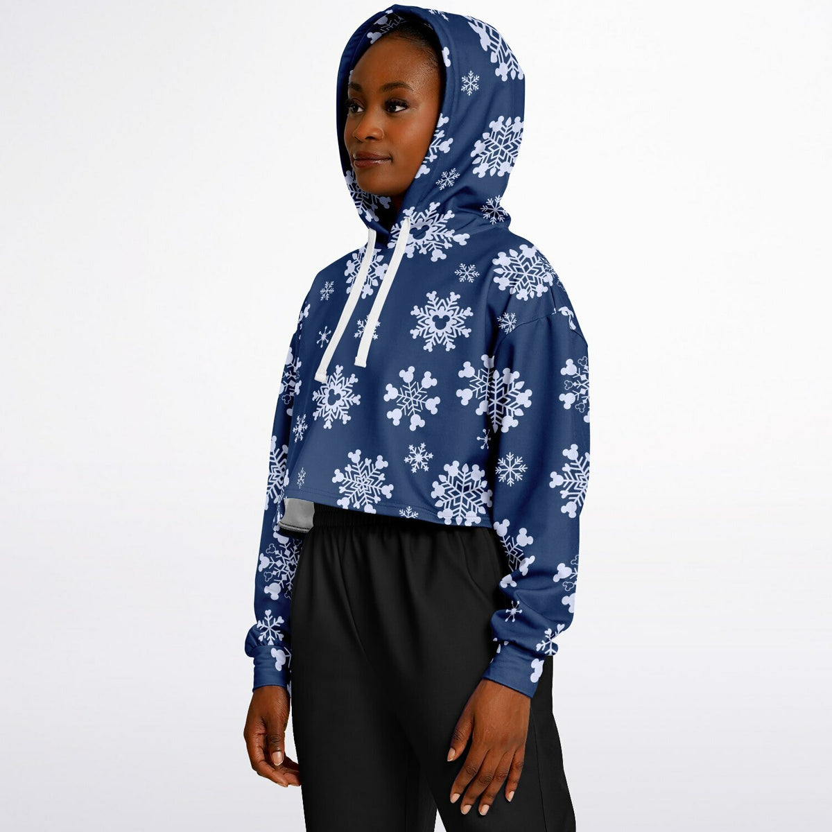 Snowflakes Cropped Hoodie
