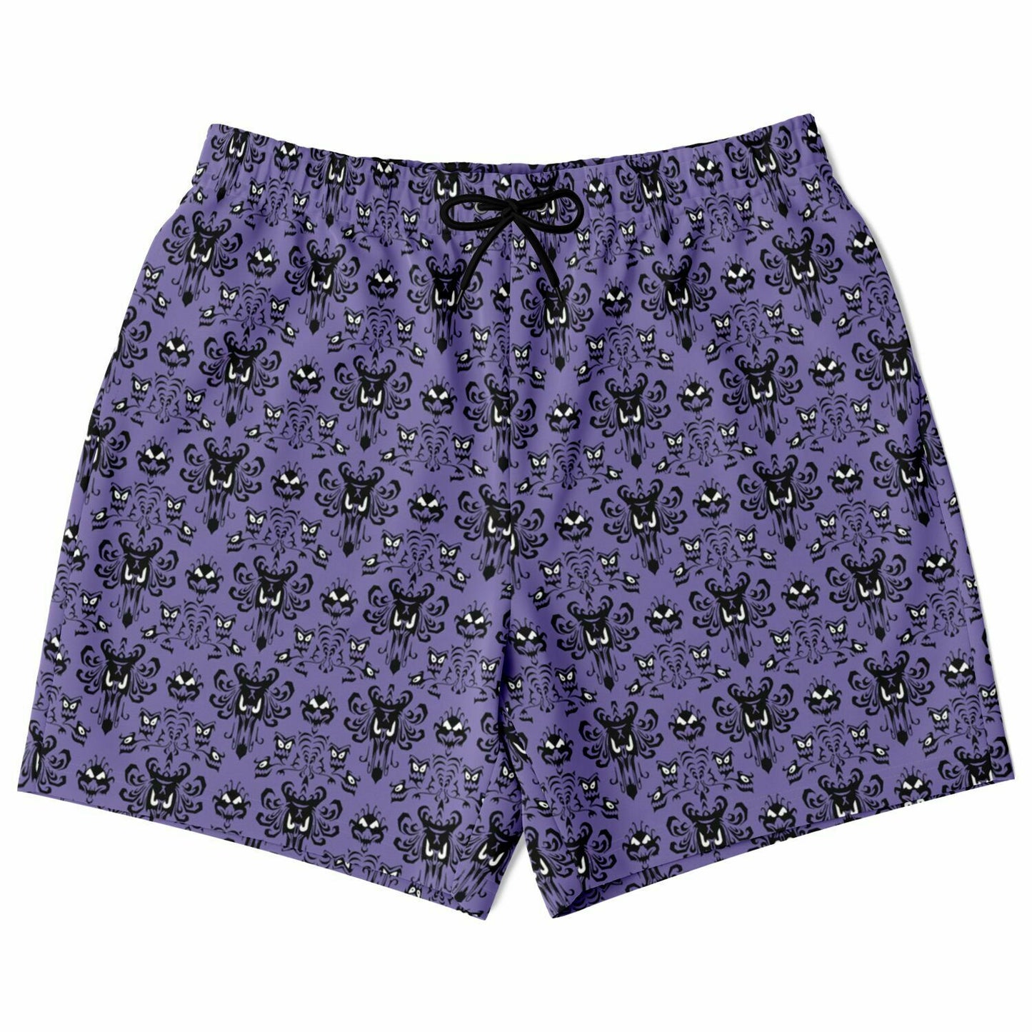 Men's Purple Haunted Mansion Wallpaper Cabana Shorts