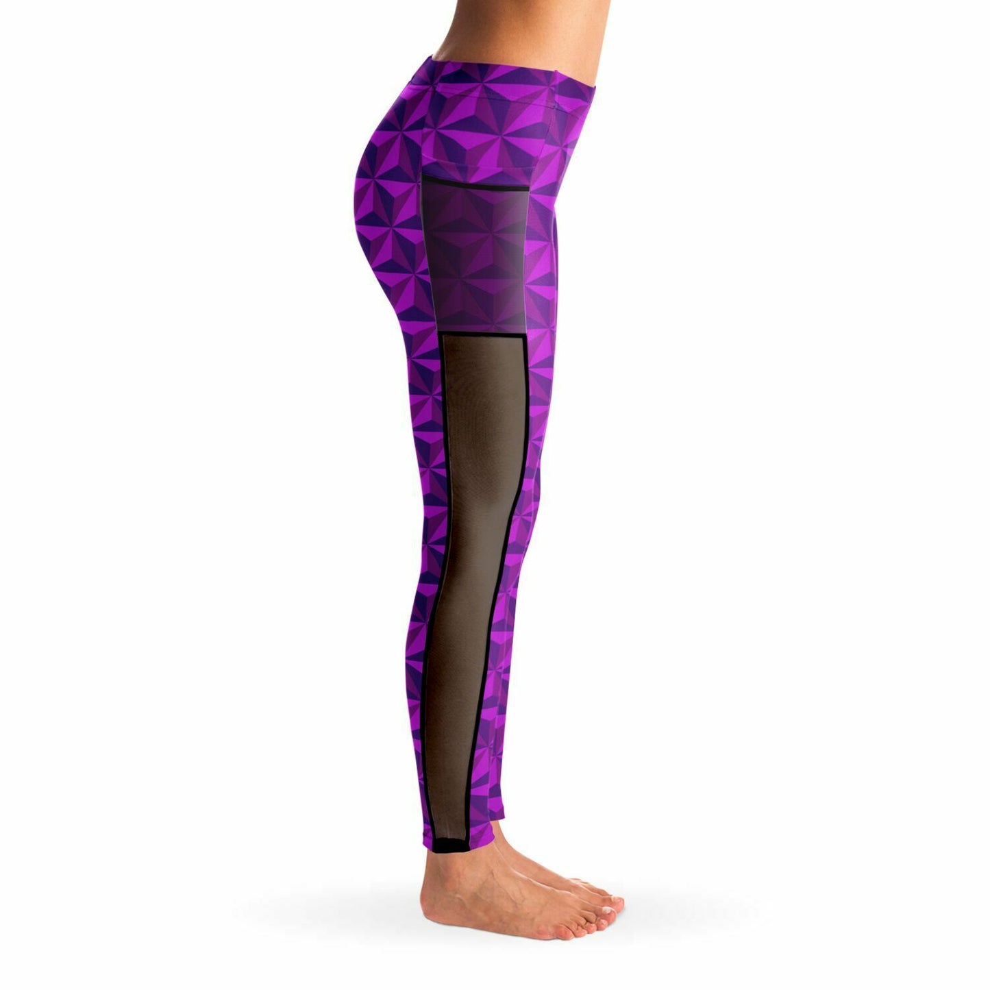 Pink Spaceship Earth Mesh Pocket Legging