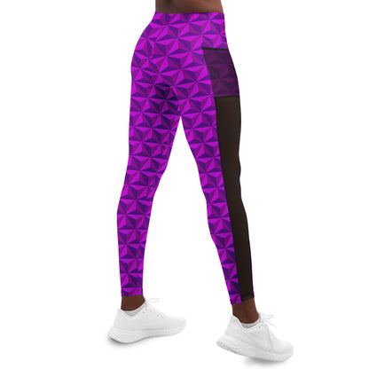 Pink Spaceship Earth Mesh Pocket Legging