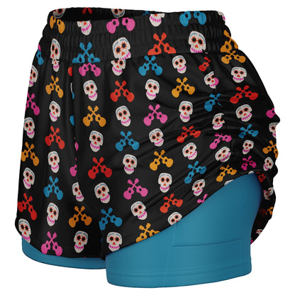 Skulls Double Layer Pocket Shorts