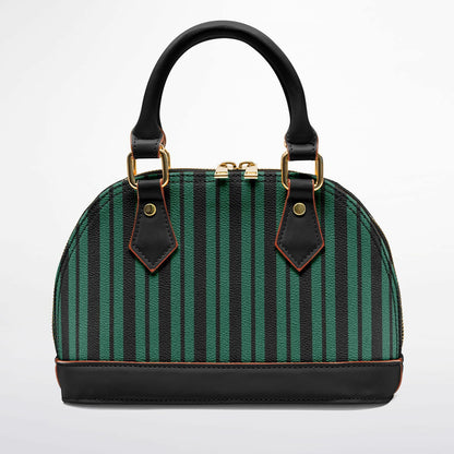 Green Haunted Wallpaper Dome Satchel Handbag