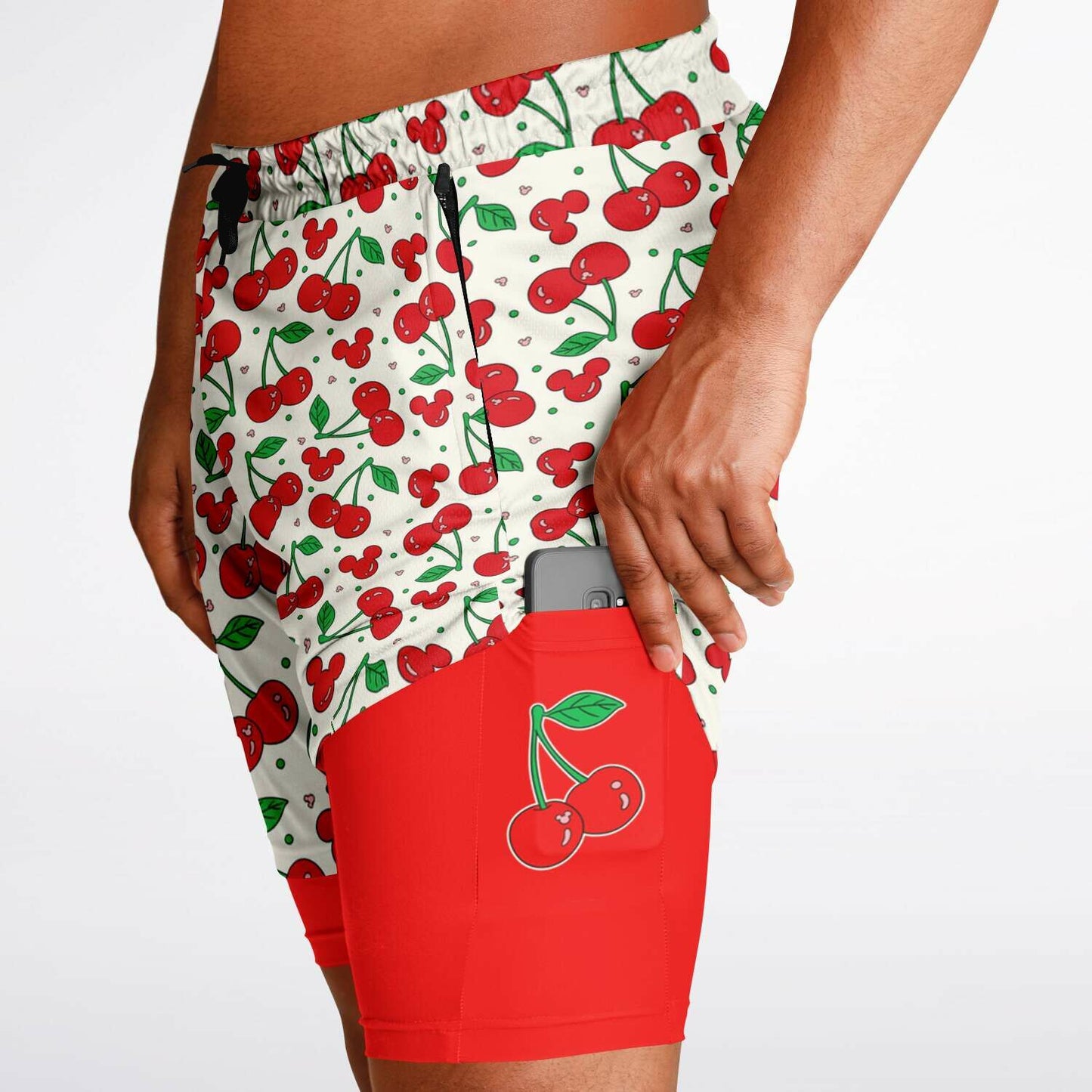 Cherry Collection Men's Double Layer Pocket Shorts