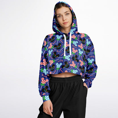 Christmas Peppermints Cropped Hoodie