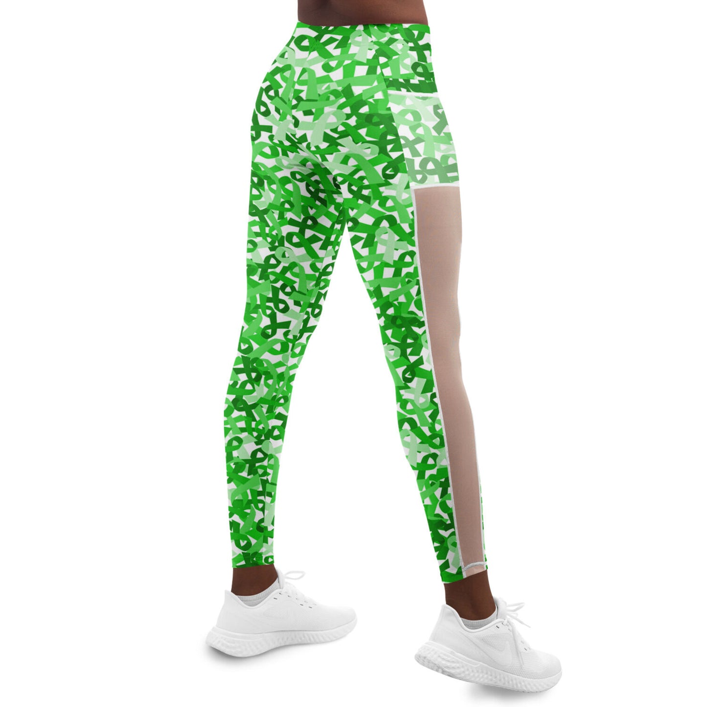 Lime Green Ribbon Mesh Pocket Legging