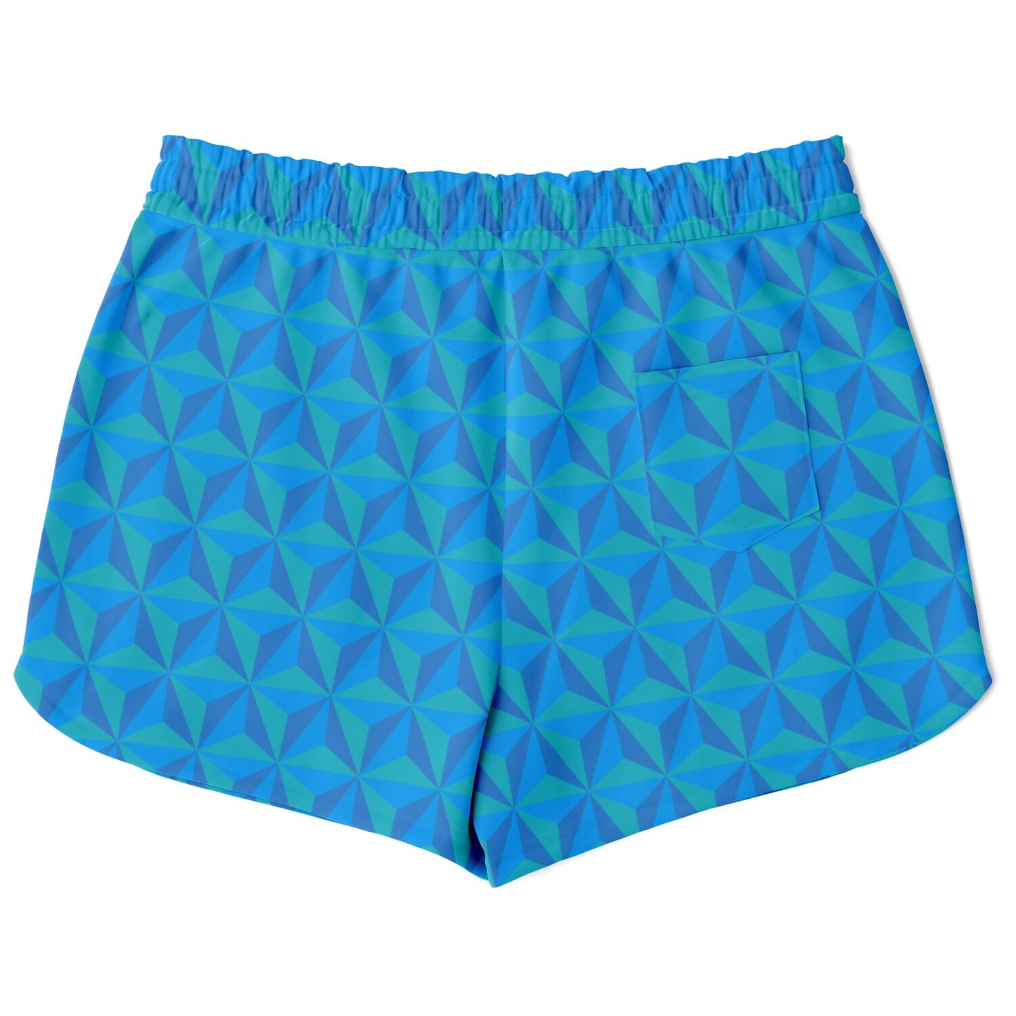 Blue Spaceship Earth Athletic Loose Shorts