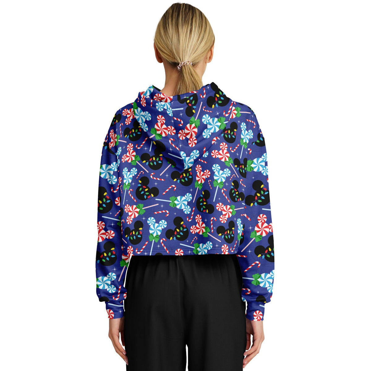 Christmas Peppermints Cropped Hoodie