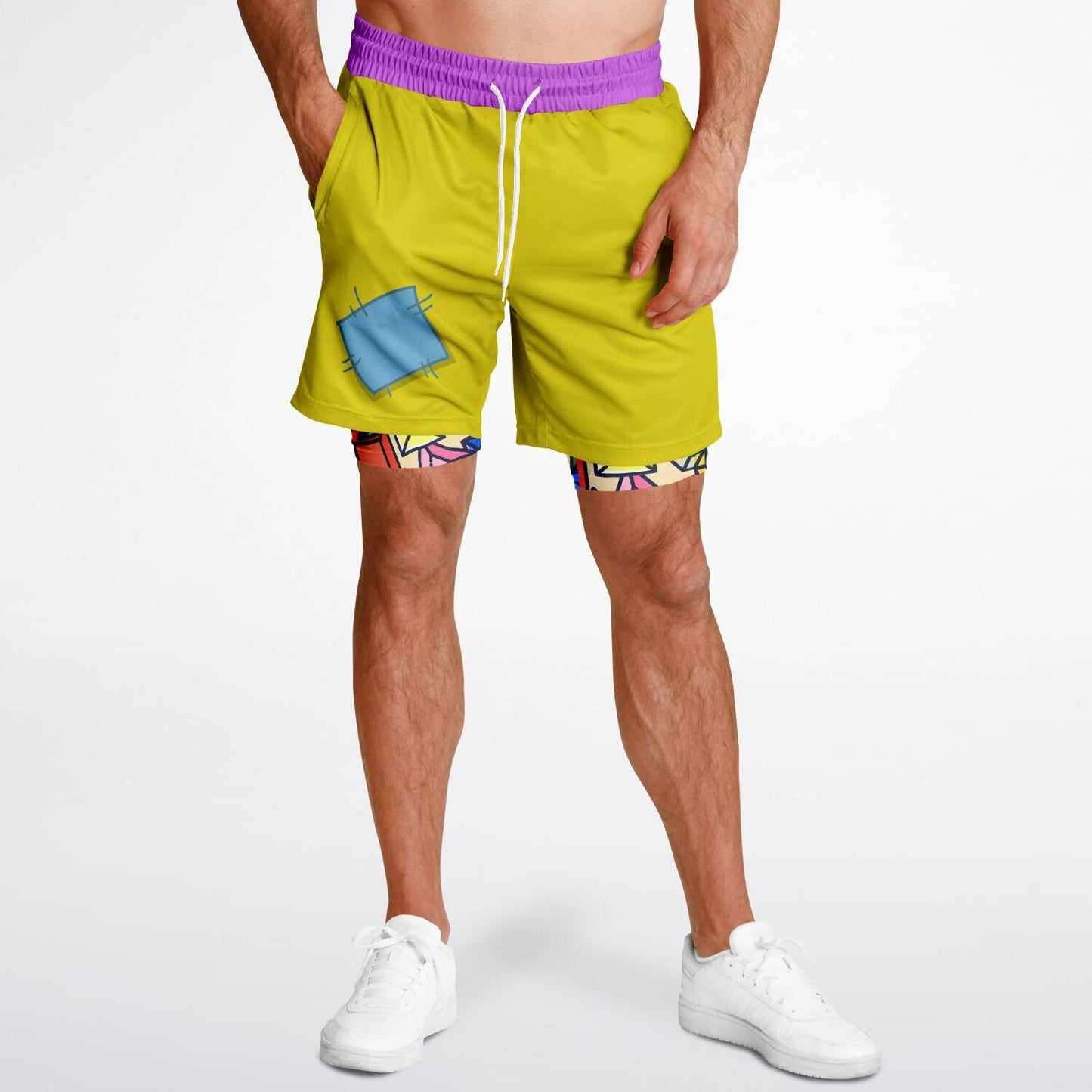 Dopey Men's Double Layer Pocket Shorts