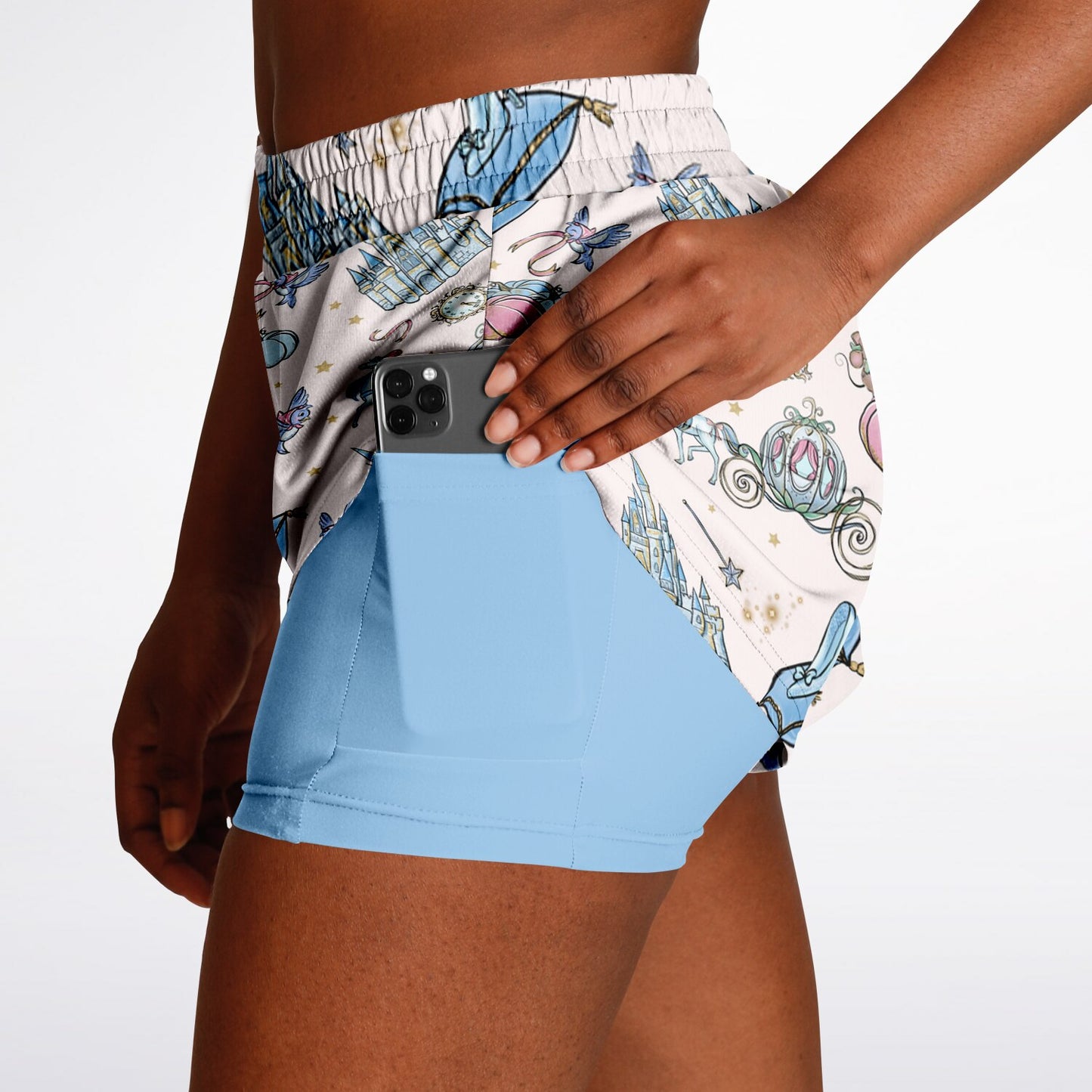 Glass Slipper Double Layer Pocket Shorts