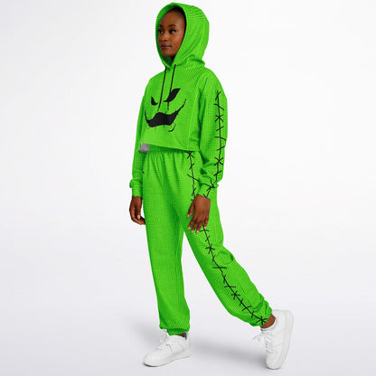 Green Boogyman Cropped Hoodie & Sweatpants