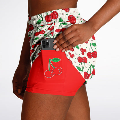 Cherry Collection Double Layer Pocket Shorts