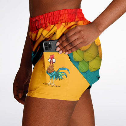 Crazy Bird Women's Double Layer Pocket Shorts