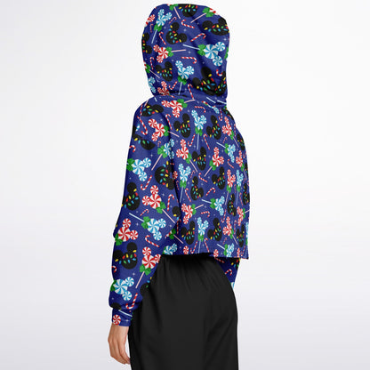 Christmas Peppermints Cropped Hoodie